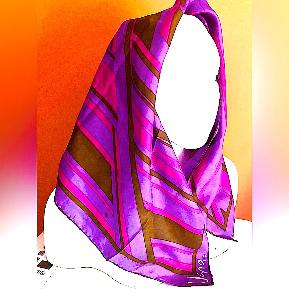 Vera All Silk Hand Rolled Vintage Scarf - Japan - AS IS